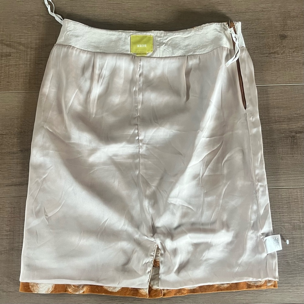 MAEVE Anthropologie Corded Dots‎ Pencil Skirt Size 6 Mustard Gold Circles Lined - Picture 7 of 9